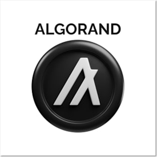 ALGORAND 3d front view rendering cryptocurrency Posters and Art